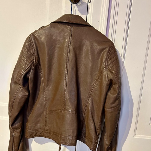 Brown Leather Jacket, Size Small, ROCKANDBLUE - Picture 5 of 7